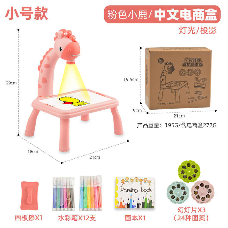 Children's projection drawing board can be wiped painting table writing board early childhood education graffiti board baby learning table factory spot