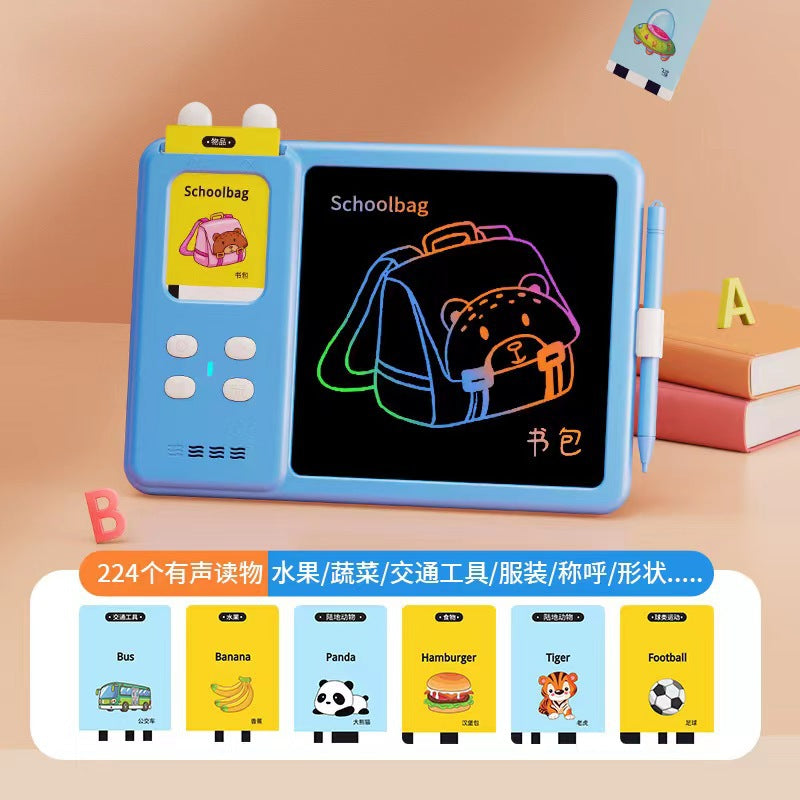 Children's educational toys LCD graffiti handwriting board Chinese and English bilingual card learning machine early education card painting machine