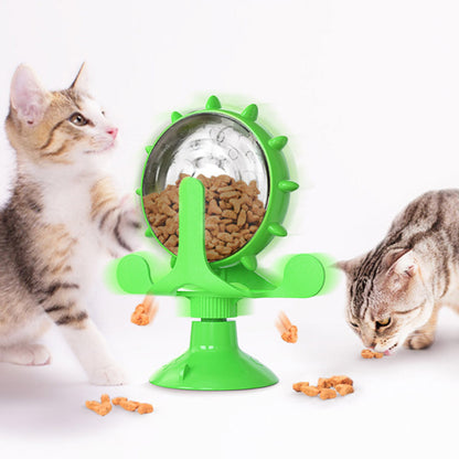 Wholesale Pet Supplies Manufacturers Amazon New Puppy Toys To Amuse Cats Slow Food Leakage Device Windmill Turntable