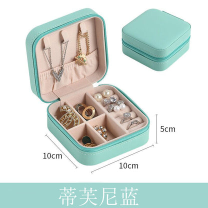 Korean version jewelry box home storage small box travel portable travel earrings necklace ring jewelry box wholesale