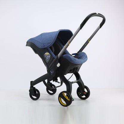 Baby 0-24 months four-in-one four-wheel aluminum alloy frame reversible stroller