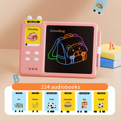 Children's educational toys LCD graffiti handwriting board Chinese and English bilingual card learning machine early education card painting machine