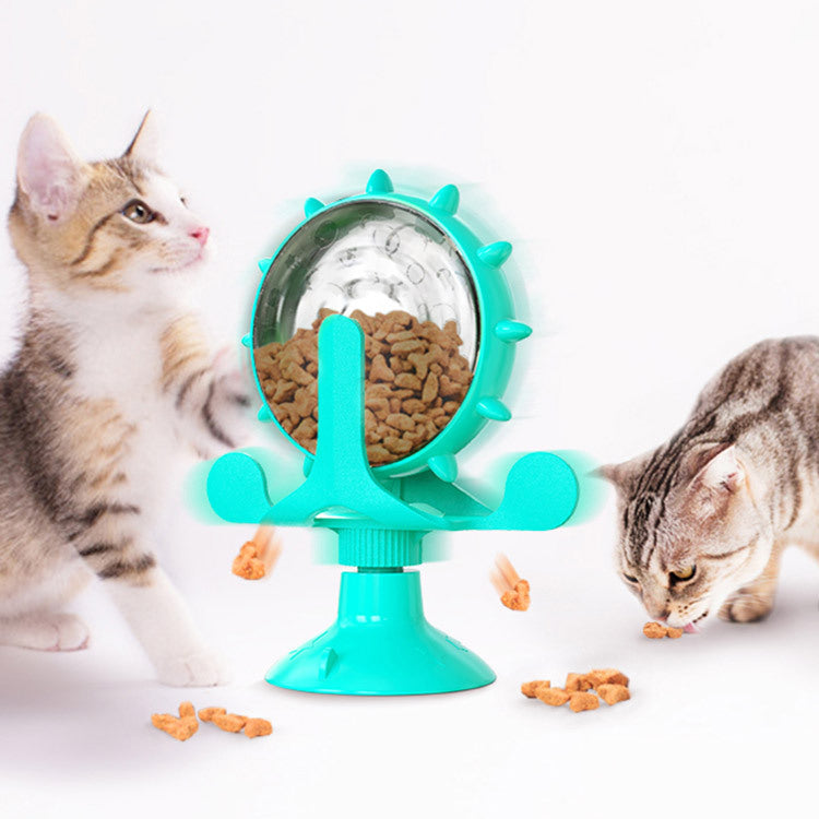 Wholesale Pet Supplies Manufacturers Amazon New Puppy Toys To Amuse Cats Slow Food Leakage Device Windmill Turntable