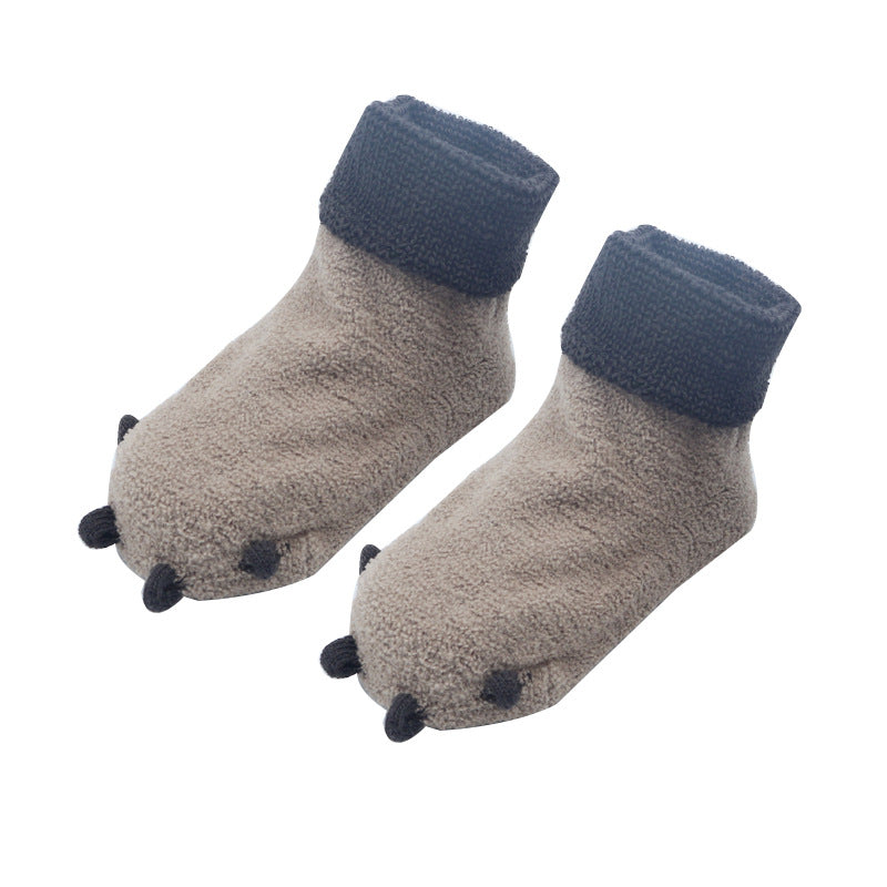 Autumn and winter baby socks terry socks paw socks non-slip dot glue floor socks baby socks spot wholesale