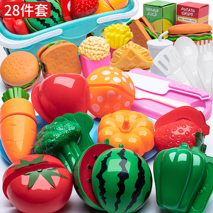 Children's Play House Toys Kitchen Girls Shopping Cart Vegetables Cut and Watch Baby Cut Fruits Boy Combination Fun