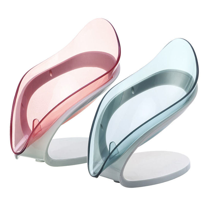 Bathroom Soap Holder Leaf Shape Soap Box Bathroom Kitchen Dish Storage Box Non-slip Drain Soap Storage CaseContainer accessories