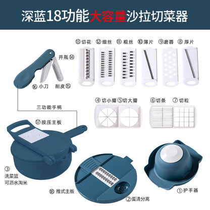 Kitchen vegetable cutter multi-functional peeling potato shredding machine home scraping radish grater sliced shredded artifact