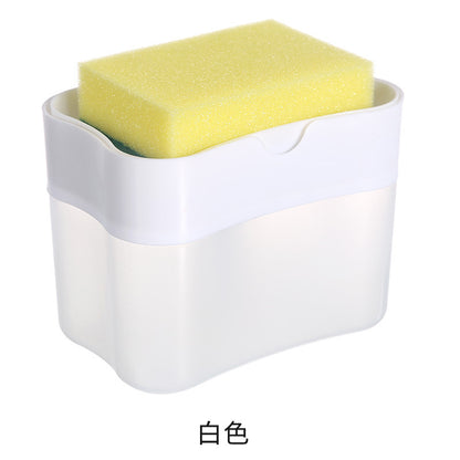 Dishwashing brush pan artifact press liquid box dishwashing brush scouring pad kitchen detergent automatic liquid cleaning brush