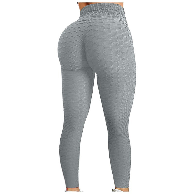 Sports quick-drying fitness casual pineapple lattice yoga pants hip-lifting bubble pants ladies jacquard multi-color trousers