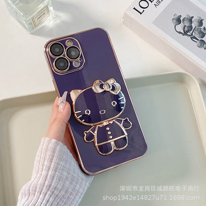 Suitable for iphone14 cat makeup mirror mobile phone case apple 13promax comes with lens film simple protective cover