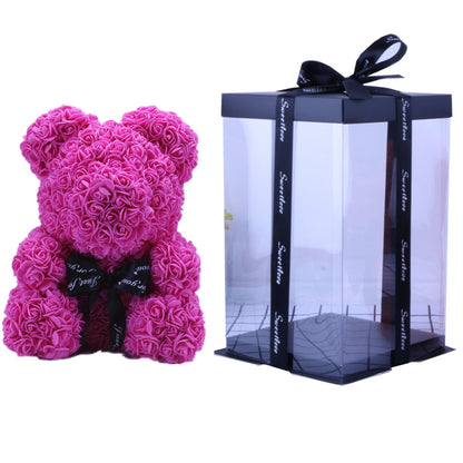 Valentine's Day Gift 40cm Rose Bear Wedding Dress Model Immortal Flower Bear Heart 25cm Flower Bear Wholesale