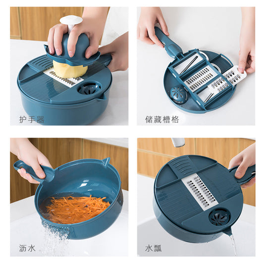 Kitchen vegetable cutter multi-functional peeling potato shredding machine home scraping radish grater sliced shredded artifact