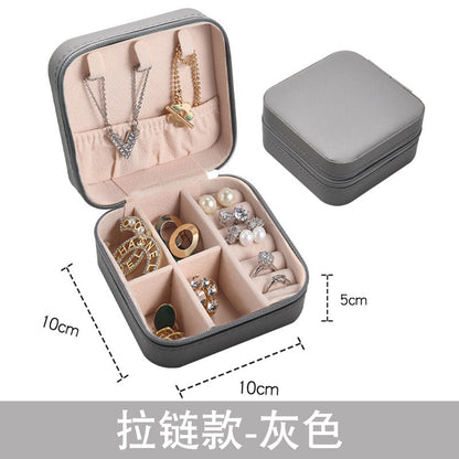 Korean version jewelry box home storage small box travel portable travel earrings necklace ring jewelry box wholesale