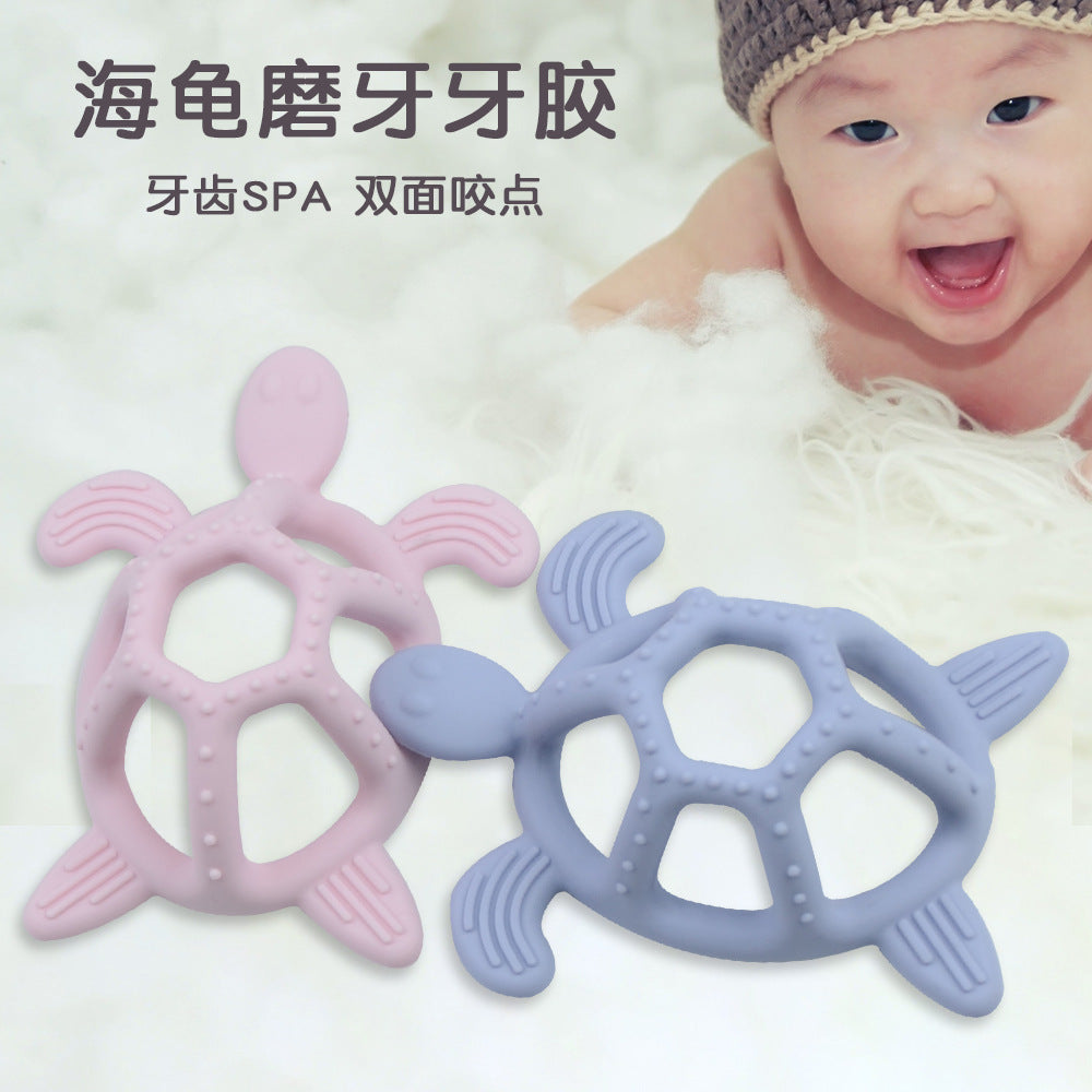 Amazon's new baby teether baby molar stick silicone toy can be boiled chewing gum hand grasping ball artifact