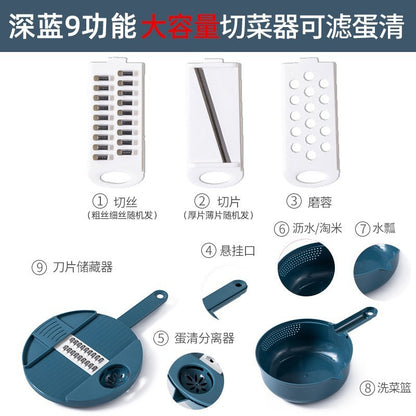 Kitchen vegetable cutter multi-functional peeling potato shredding machine home scraping radish grater sliced shredded artifact