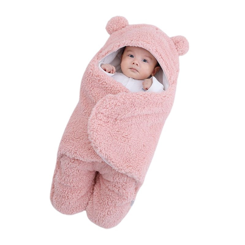 Infant Super Soft Autumn and Winter Plush Swaddling Blanket Creative Baby Anti-kick Quilt Blanket