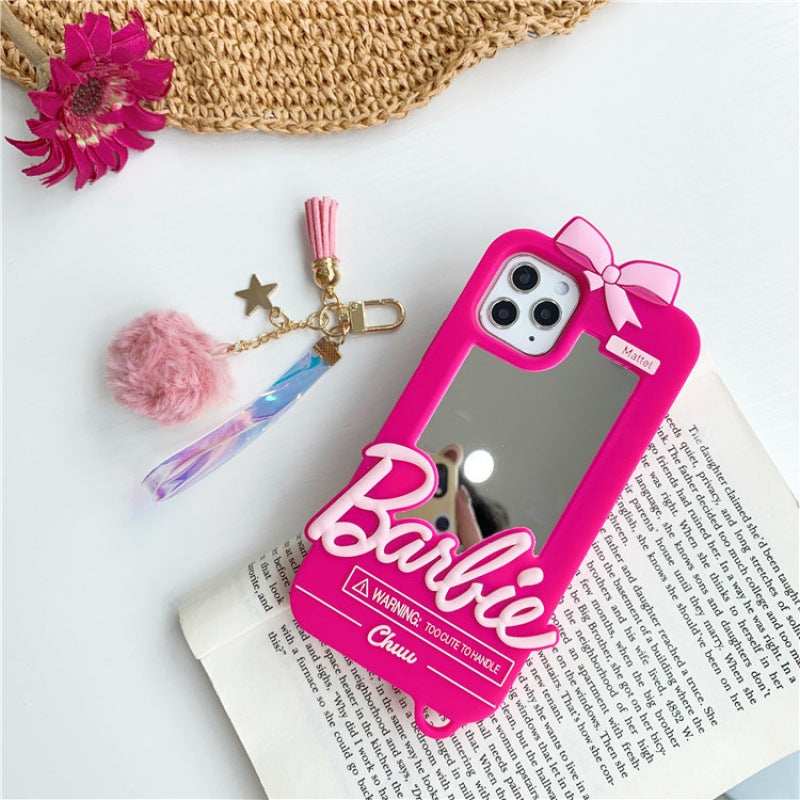 Three-dimensional Barbie mirror for Apple/iphone mobile phone case 11/12Max/13/X7 silicone SE protective case x