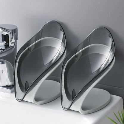 Bathroom Soap Holder Leaf Shape Soap Box Bathroom Kitchen Dish Storage Box Non-slip Drain Soap Storage CaseContainer accessories