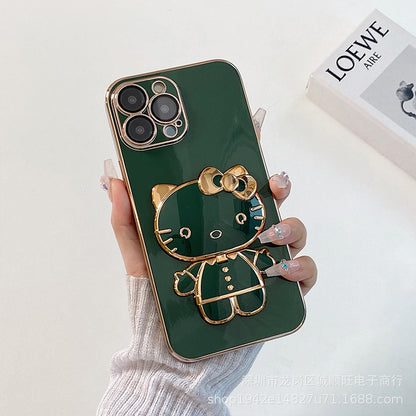 Suitable for iphone14 cat makeup mirror mobile phone case apple 13promax comes with lens film simple protective cover