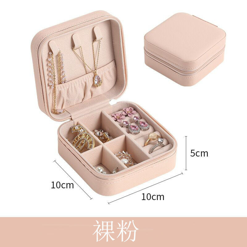 Korean version jewelry box home storage small box travel portable travel earrings necklace ring jewelry box wholesale