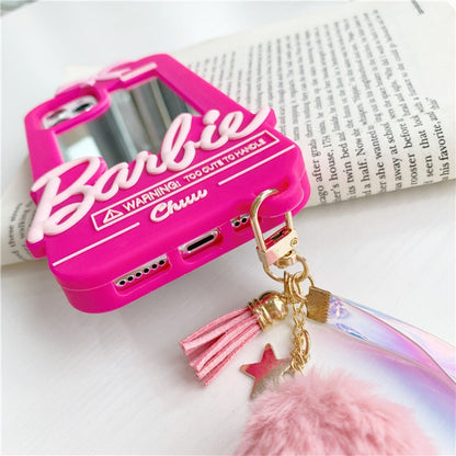 Three-dimensional Barbie mirror for Apple/iphone mobile phone case 11/12Max/13/X7 silicone SE protective case x