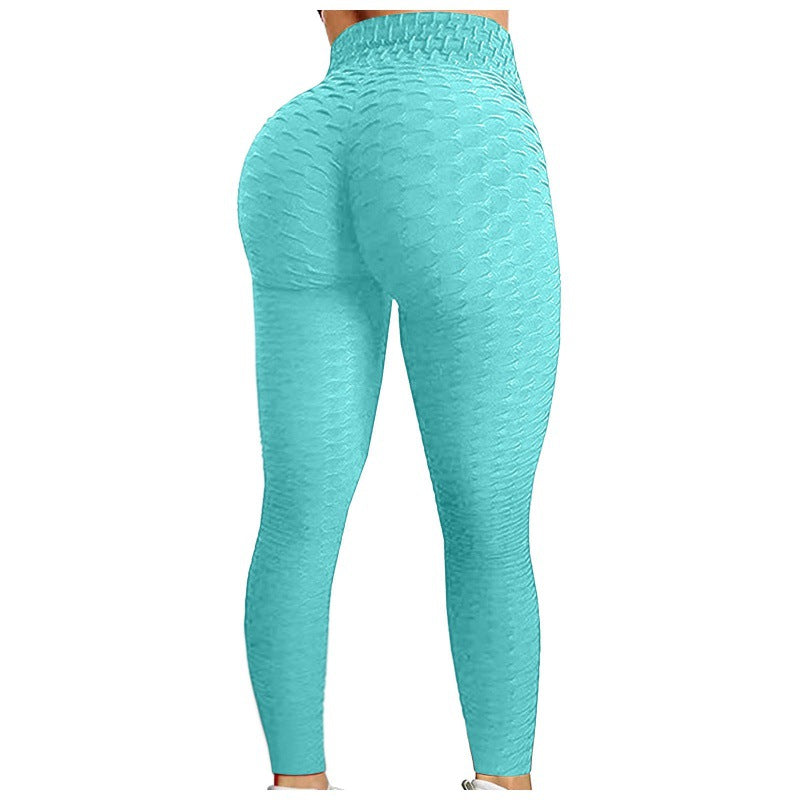 Sports quick-drying fitness casual pineapple lattice yoga pants hip-lifting bubble pants ladies jacquard multi-color trousers