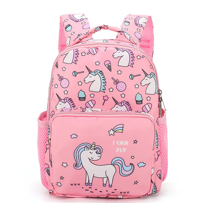 2021 new children's cartoon backpack cute unicorn baby backpack kindergarten primary school students load-reducing school bag