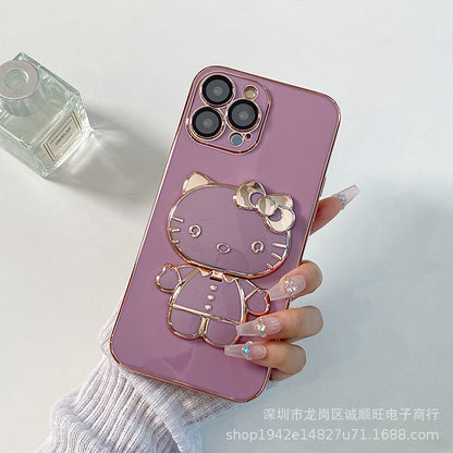 Suitable for iphone14 cat makeup mirror mobile phone case apple 13promax comes with lens film simple protective cover