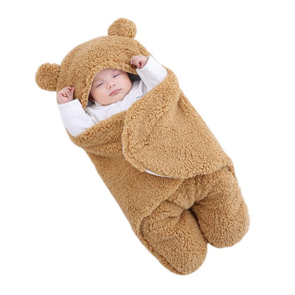 Infant Super Soft Autumn and Winter Plush Swaddling Blanket Creative Baby Anti-kick Quilt Blanket